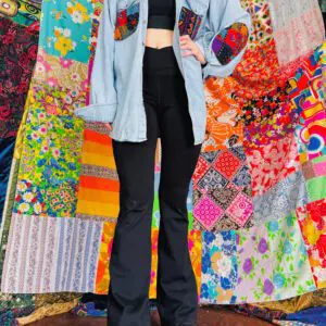 OOAK Patchwork Denim Shirt - L