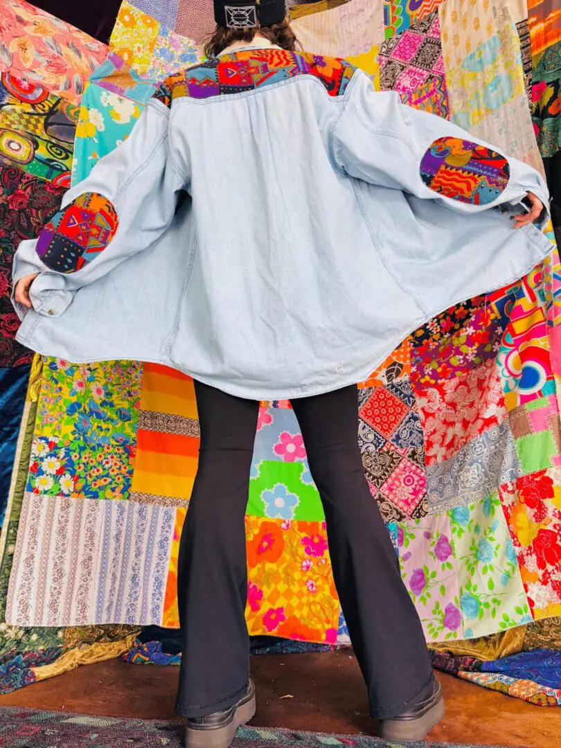 OOAK Patchwork Denim Shirt - L