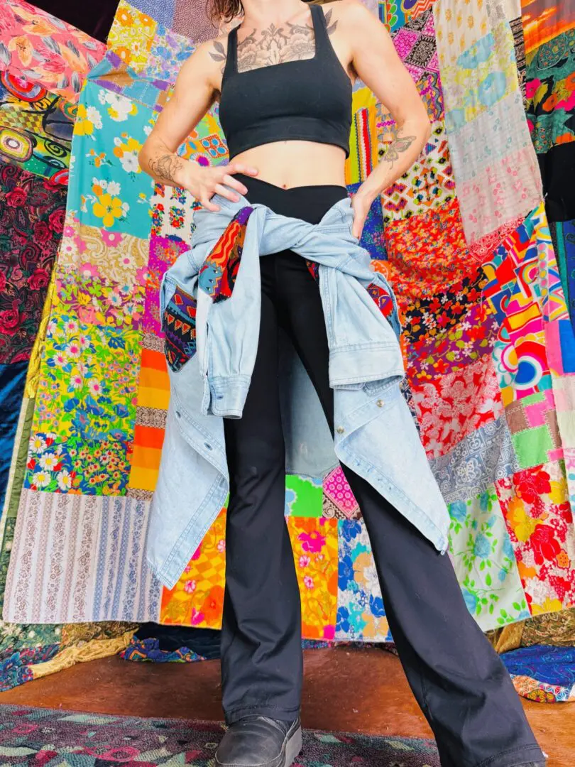 OOAK Patchwork Denim Shirt - L