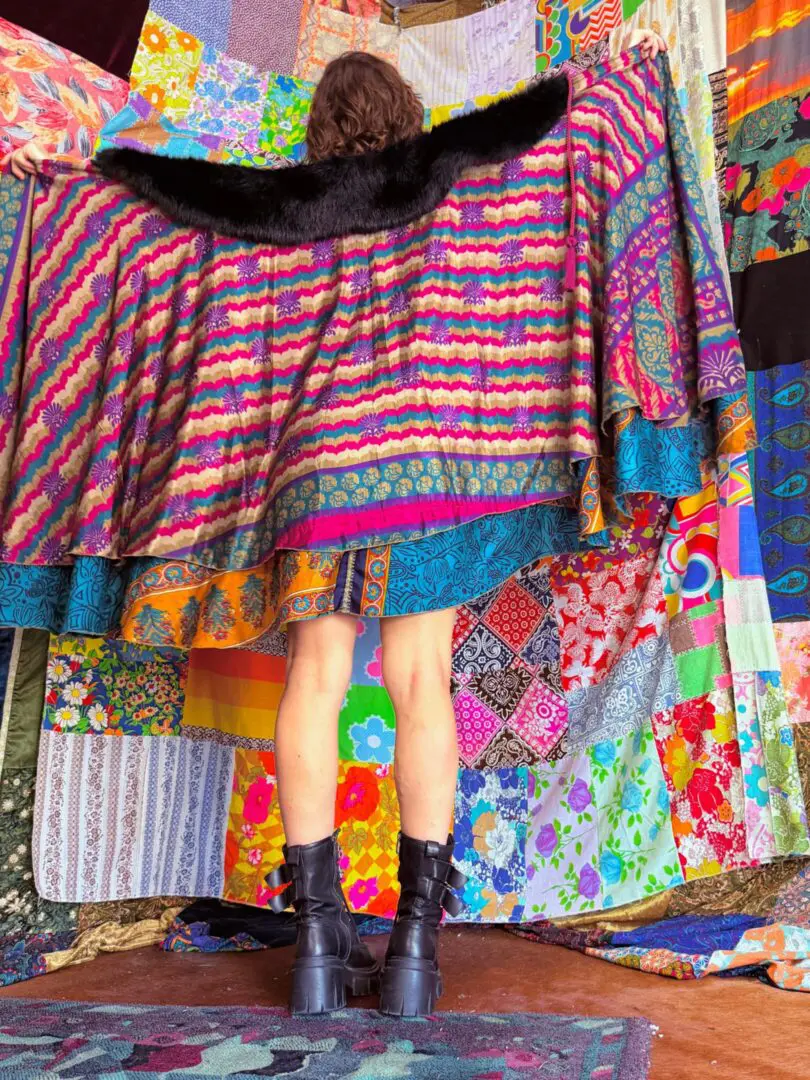 OOAK Bold Layered Floof Cape - OSFM