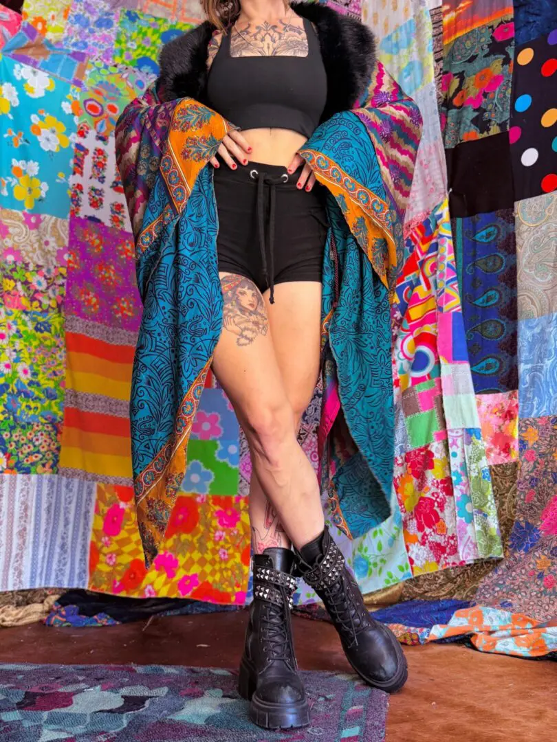 OOAK Bold Layered Floof Cape - OSFM