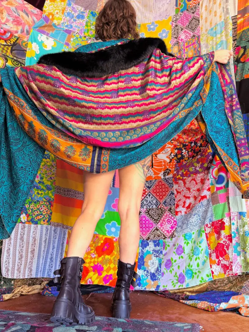 OOAK Bold Layered Floof Cape - OSFM