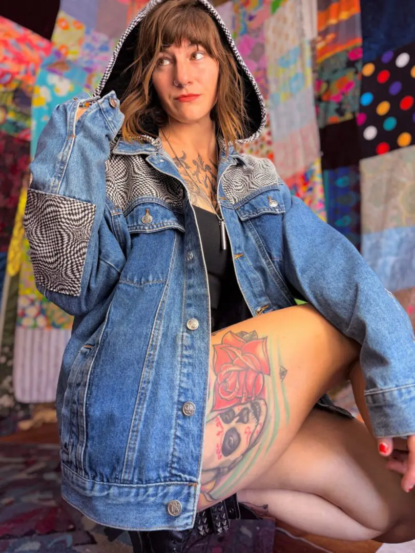 OOAK Patchwork Denim Jacket - M