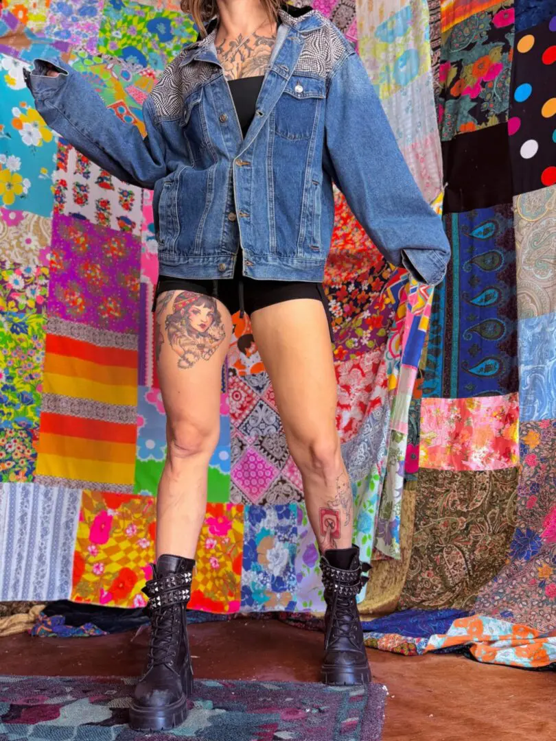 OOAK Patchwork Denim Jacket - M