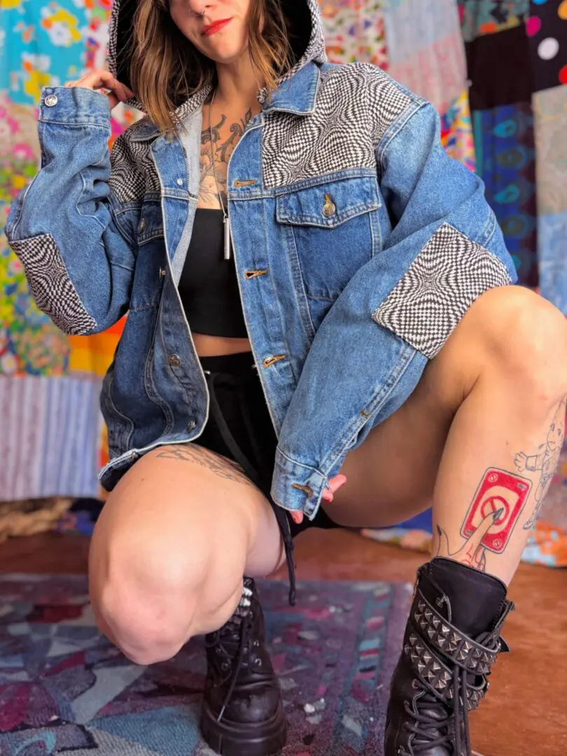 OOAK Patchwork Denim Jacket - M