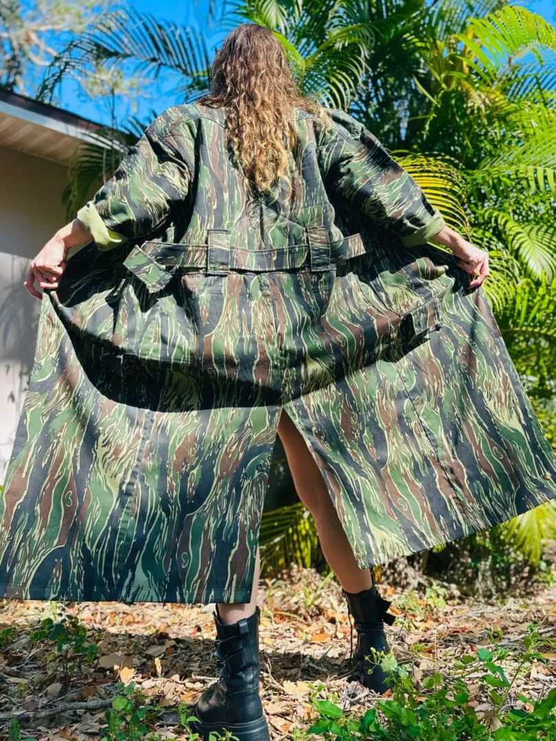 OOAK Cargo Camo Trench Coat - M