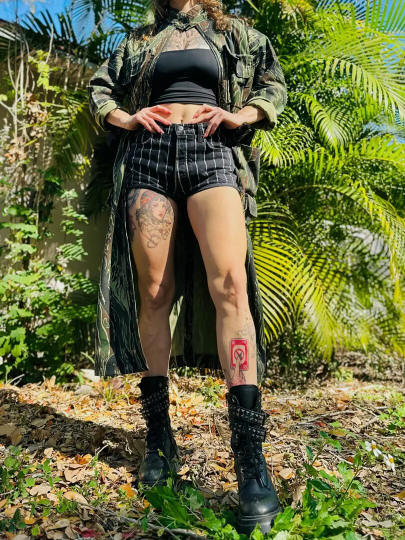 OOAK Cargo Camo Trench Coat - M