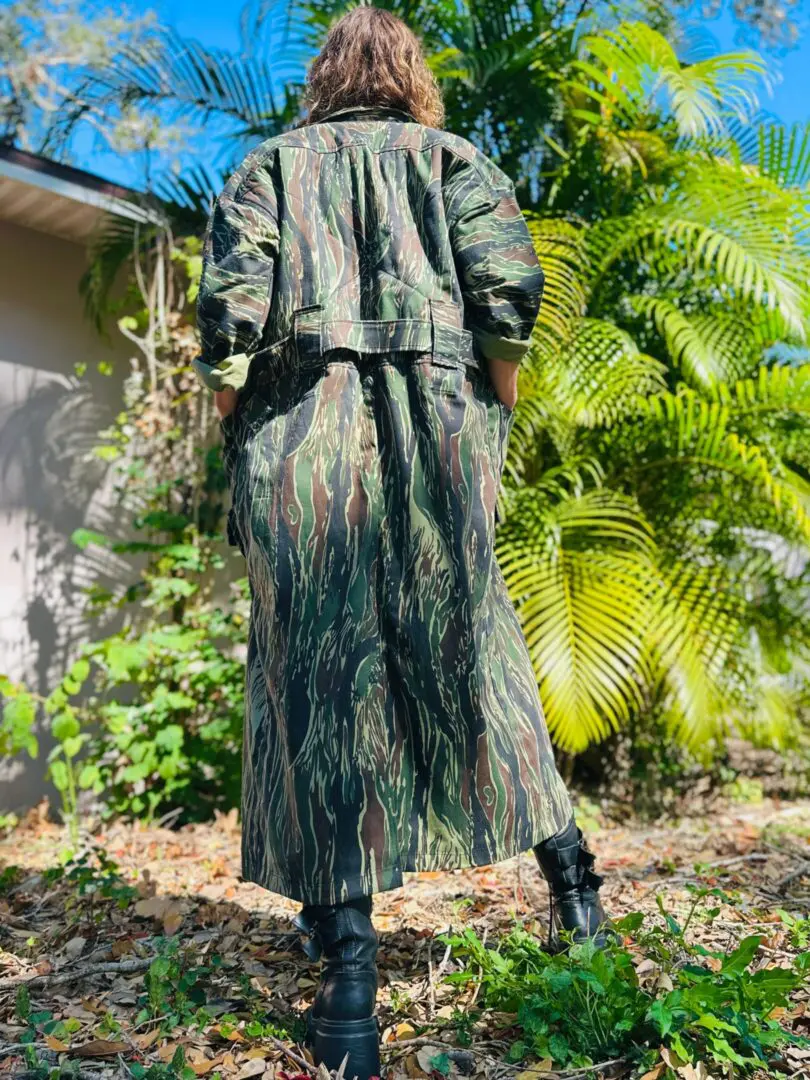OOAK Cargo Camo Trench Coat - M