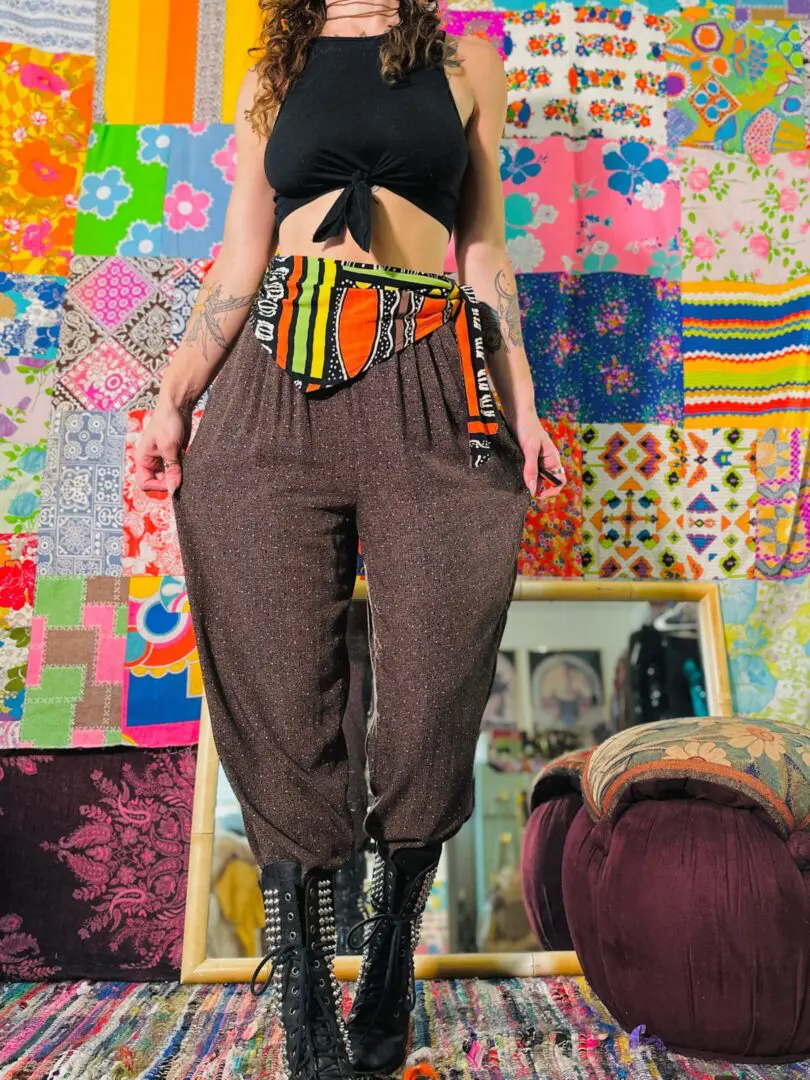 90s Designer Abstract Trousers - S/M