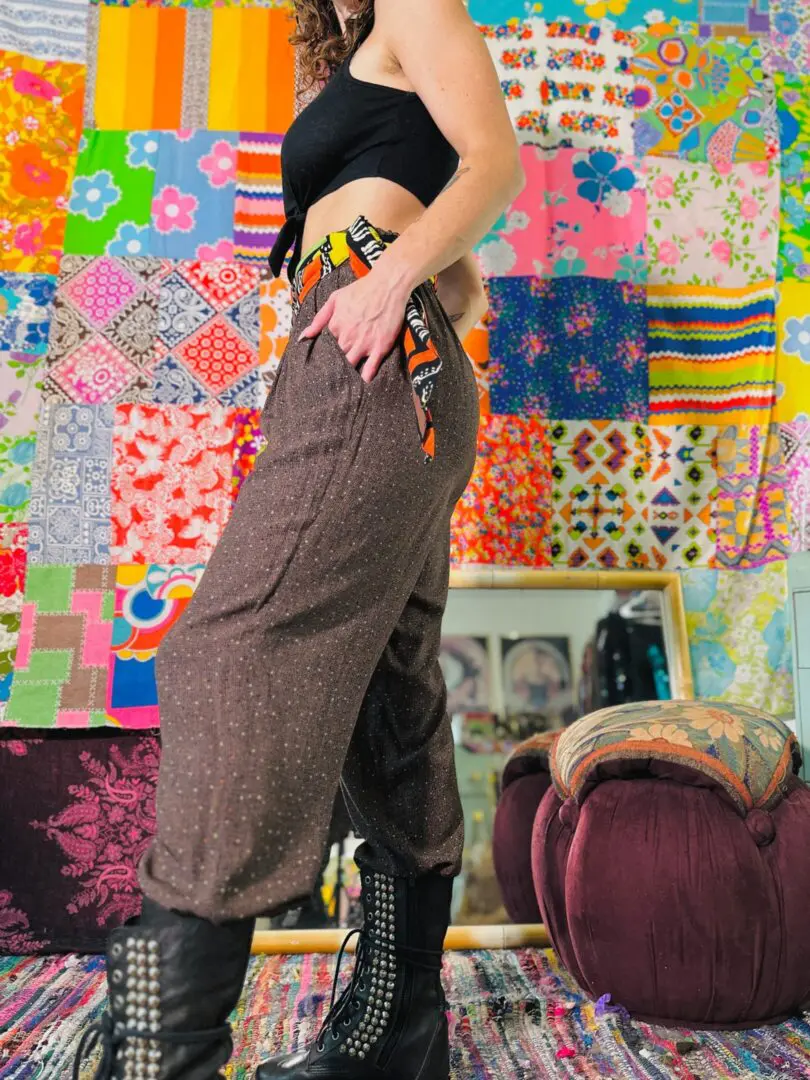 90s Designer Abstract Trousers - S/M