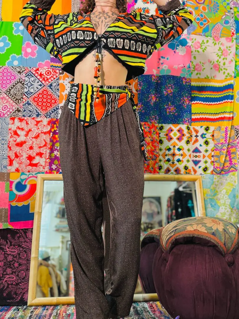 90s Designer Abstract Trousers - S/M