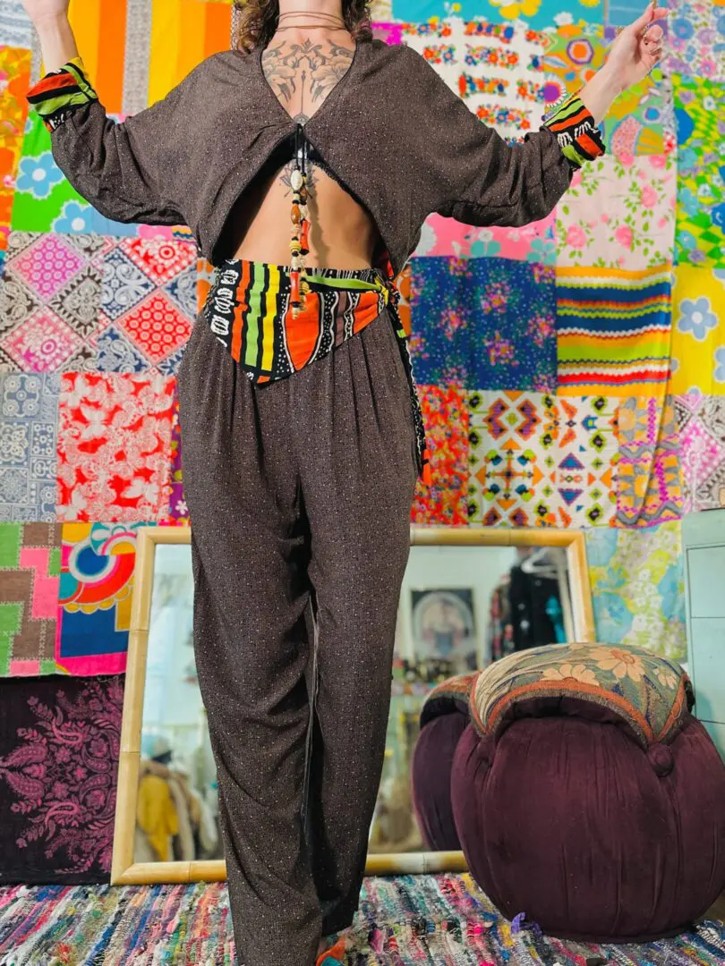 90s Designer Abstract Trousers - S/M
