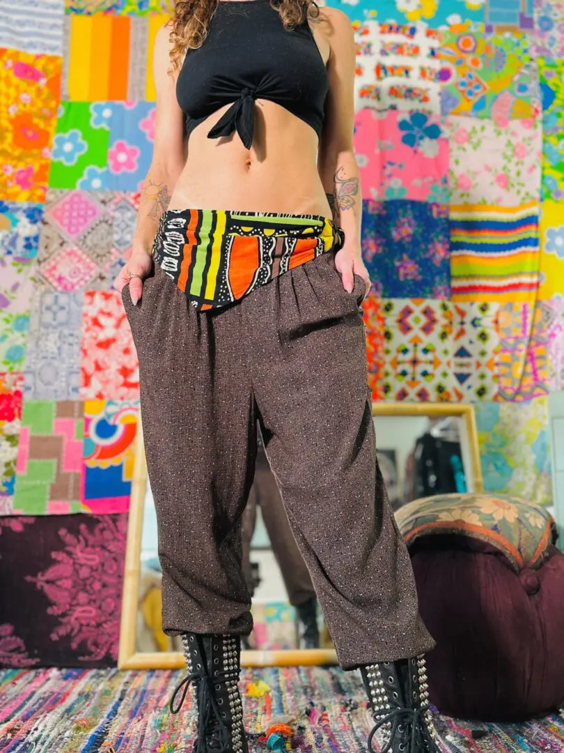 90s Designer Abstract Trousers - S/M