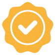 Verified badge icon with checkmark