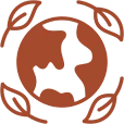 Earth with leaves design