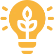 Light bulb with plant symbol