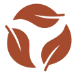 Leaf circle logo on black background