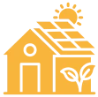 Solar-powered eco-friendly house icon