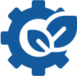 Gear with green leaves icon